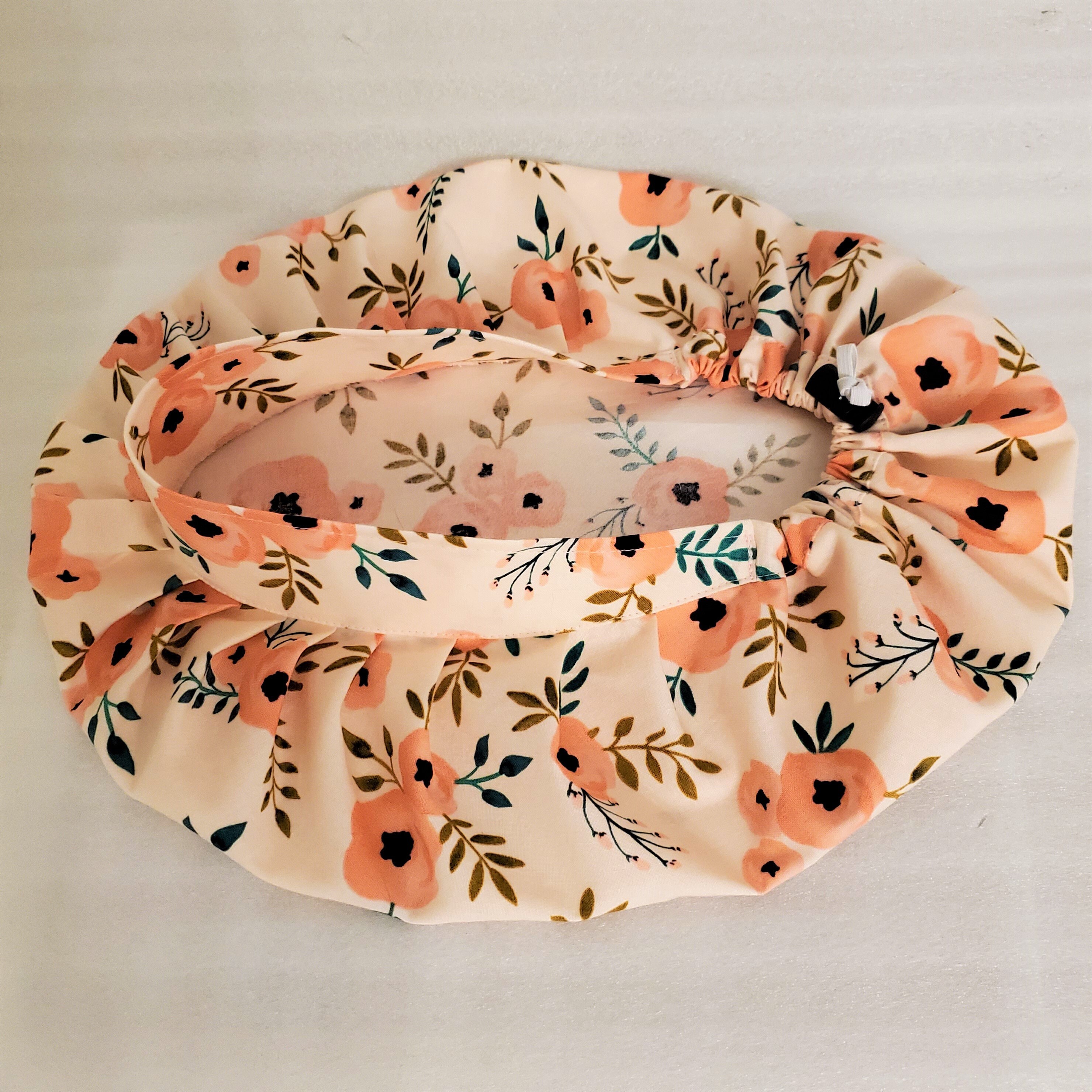 Peach Sprigs Bouffant Scrub Cap With Elastic and Cord Lock - Etsy