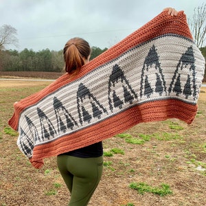 Lost in the Woods crochet Shawl - Mountain Wrap - Made to Order!