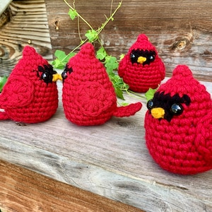 Cardinal FlyFlew - Crochet Cardinal - Palm Sized - Made to Order