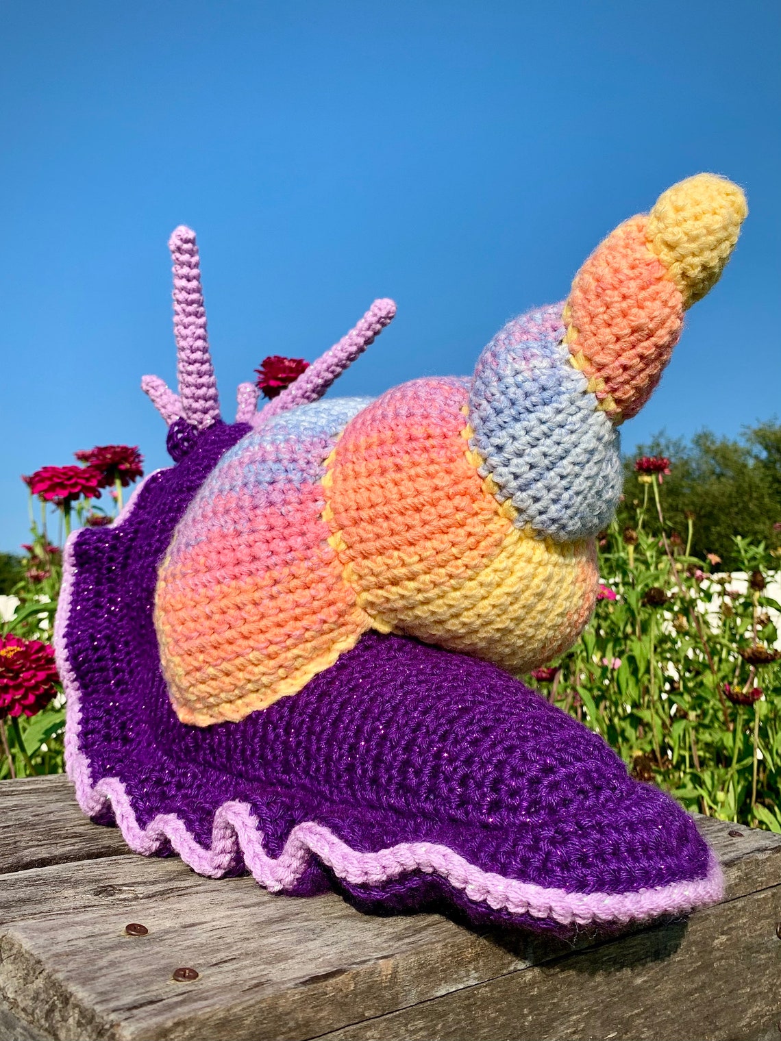 Jumbo Giant Snail With Spiral Shell Custom Crochet Snail Etsy