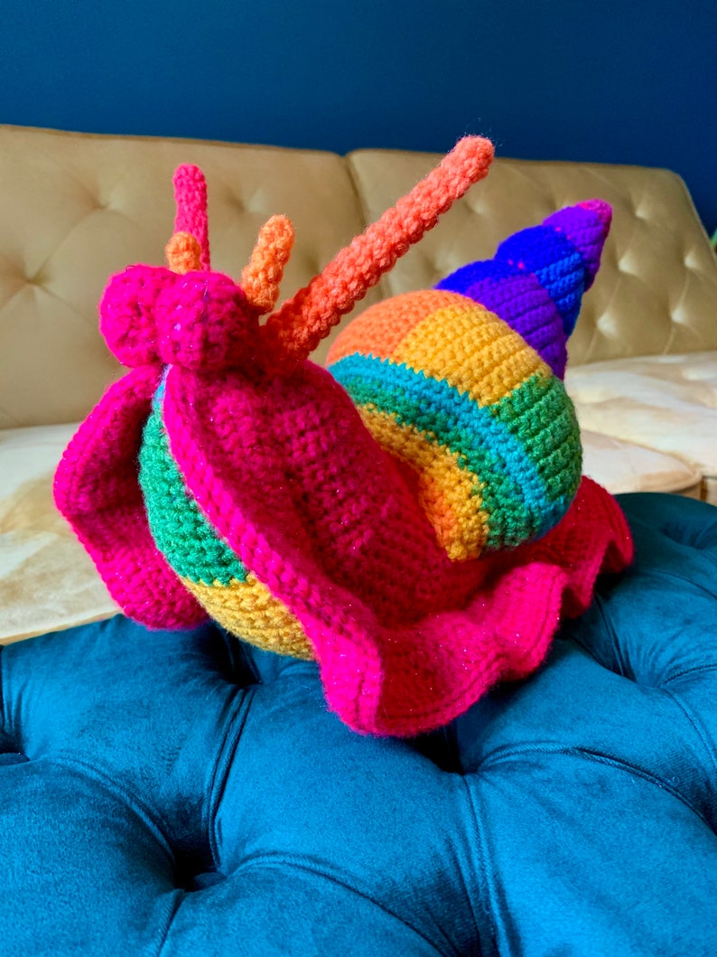 Giant Snail With Spiral Shell Custom Crochet Snail Stuffie Etsy