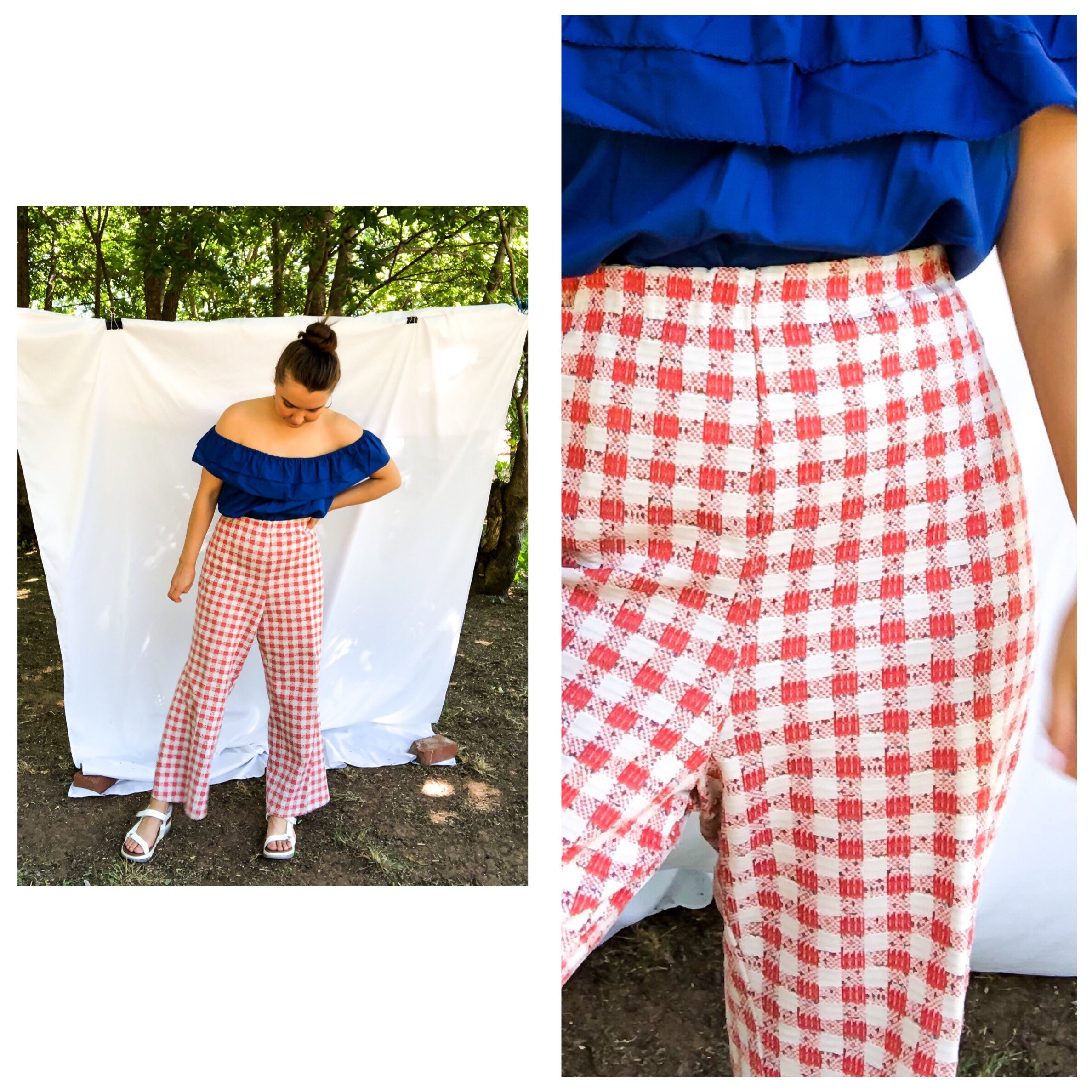 buffalo plaid bell bottoms