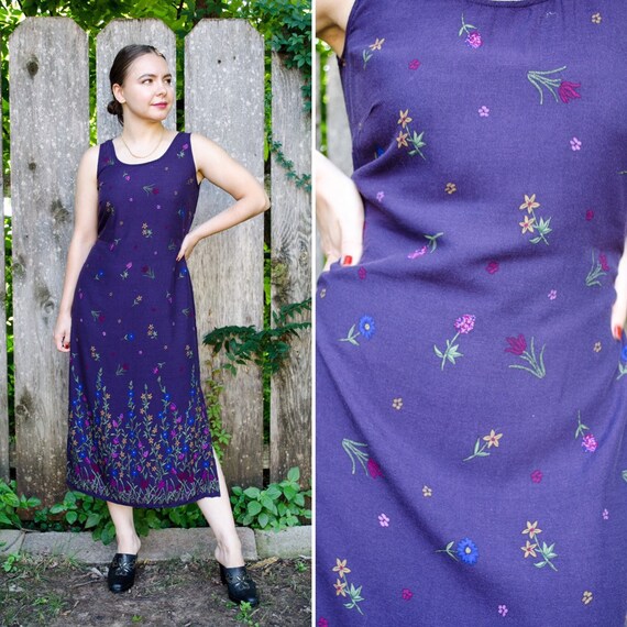 dark purple floral dress