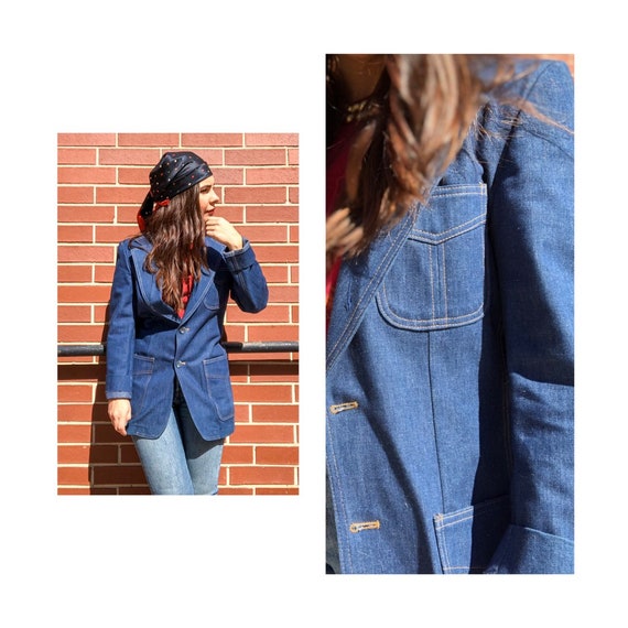 Vintage 70s Denim Blazer by JCPenney, Vintage Men'