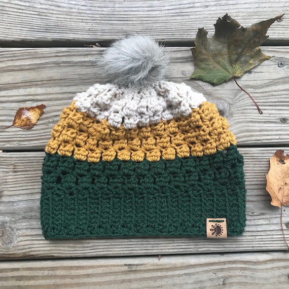 Green Bay Packers/ Oregon Slouch Beanie With Faux Fur Pom