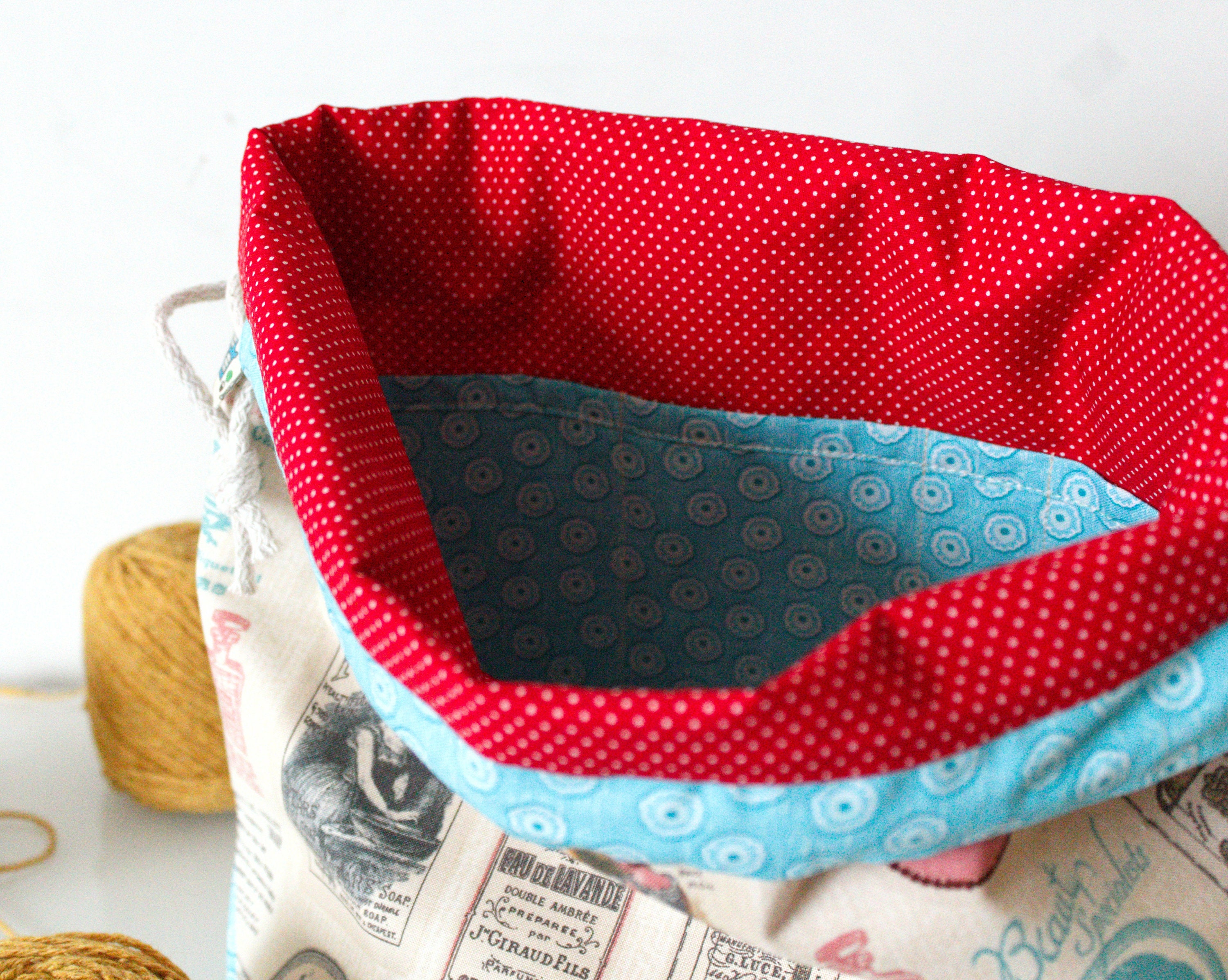 Large project bag for knitting crochet Drawstring yarn storage | Etsy