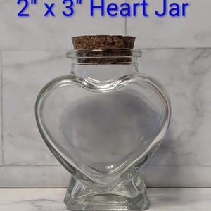 5,5 x 7,5 cm hjärtformad glasburk med korklock för gör-det-själv-gåva, bröllopsgåva, godisburk för alla hjärtans dag, pillerkapslar, meddelande i flaska
