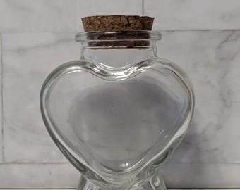 2" x 3" Glass heart jar with cork lid for DIY anniversary gift wedding favors Valentine's day candy jar pill capsules message in a bottle