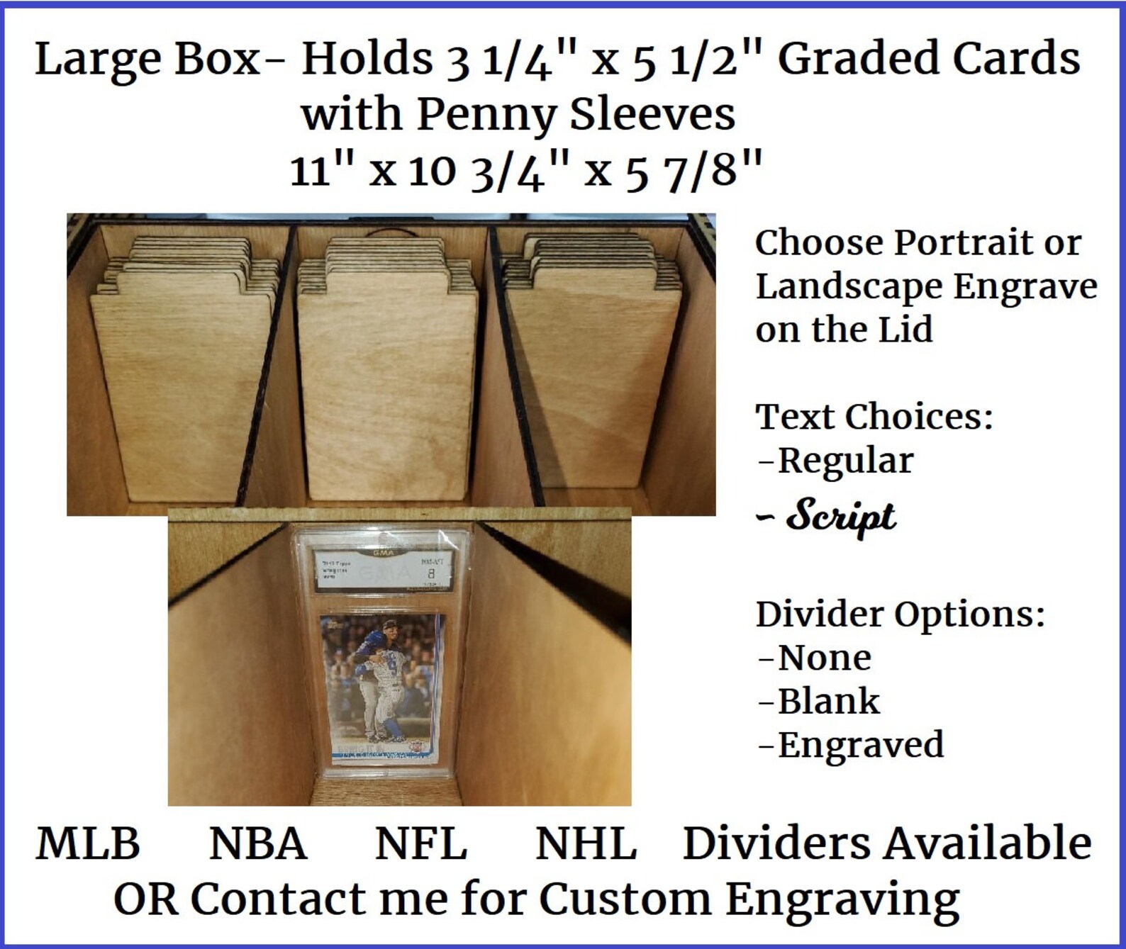 Custom SPORTS TRADING CARD Box 3 Sizes Regular Top Loader Etsy