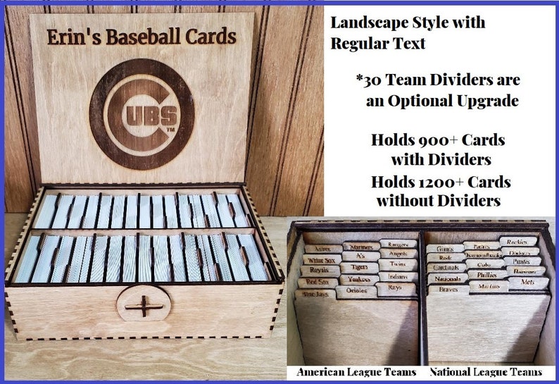 Baseball Trading Card Box Holds 900 with Dividers 1200 no Etsy