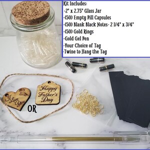 DIY Notes Jar Message dans une bouteille en verre, Cadeau de fête des pères Cadeau pour papa Cadeau pilule Capsules Mari Fils Père Grand-père Papa Cadeau