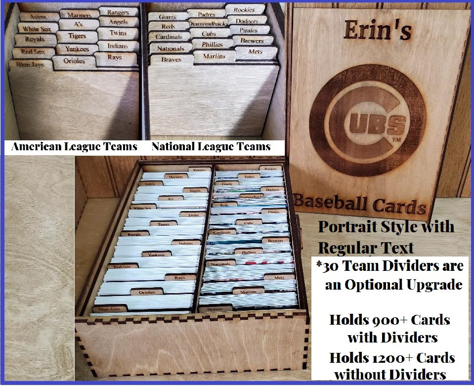 Baseball Trading Card Box Holds 900 with Dividers 1200 no Etsy