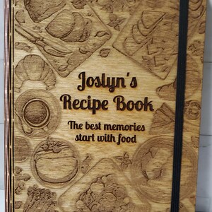 Personalized Laser Engraved RECIPE BOOK Optional Recipe Pages A5 Recipe Binder Custom Father's Day Gift Dad Grandpa Baker Chef image 3