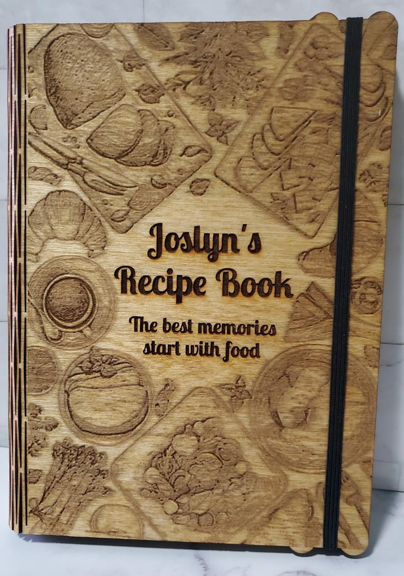 Personalized Laser Engraved RECIPE BOOK Optional Recipe Pages A5 Recipe Binder Custom Father's Day Gift Dad Grandpa Baker Chef image 3