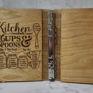 Personalized Laser Engraved RECIPE BOOK Optional Recipe Pages A5 Recipe Binder Custom Father's Day Gift Dad Grandpa Baker Chef image 5