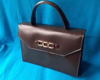 EROS Vintage 60er Jahre Ledertasche in braun. Unbenutzter Vintage.