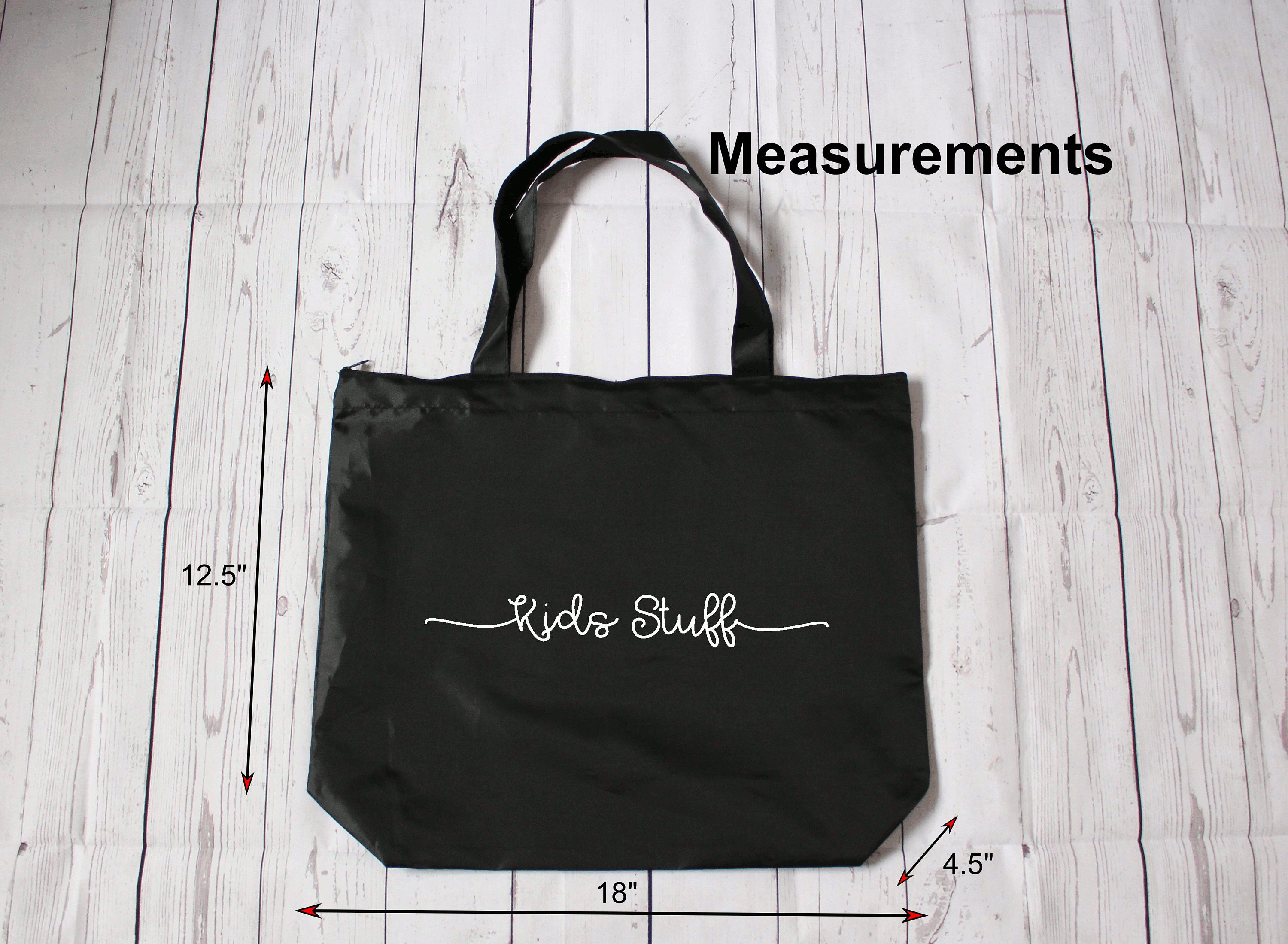 Personalized Lightweight Zippered Tote Bag Packable Etsy
