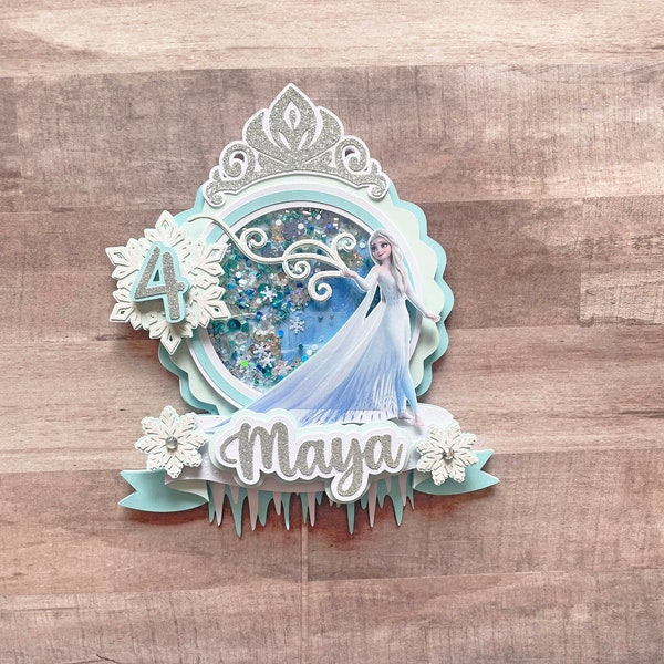 Personalized Winter Queen Cake Topper - Custom Banner. Personalized Party Favor Boxes