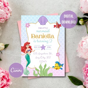 DIGITAL Birthday Mermaid Invitation - Editable Birthday Mermaid Invitation
