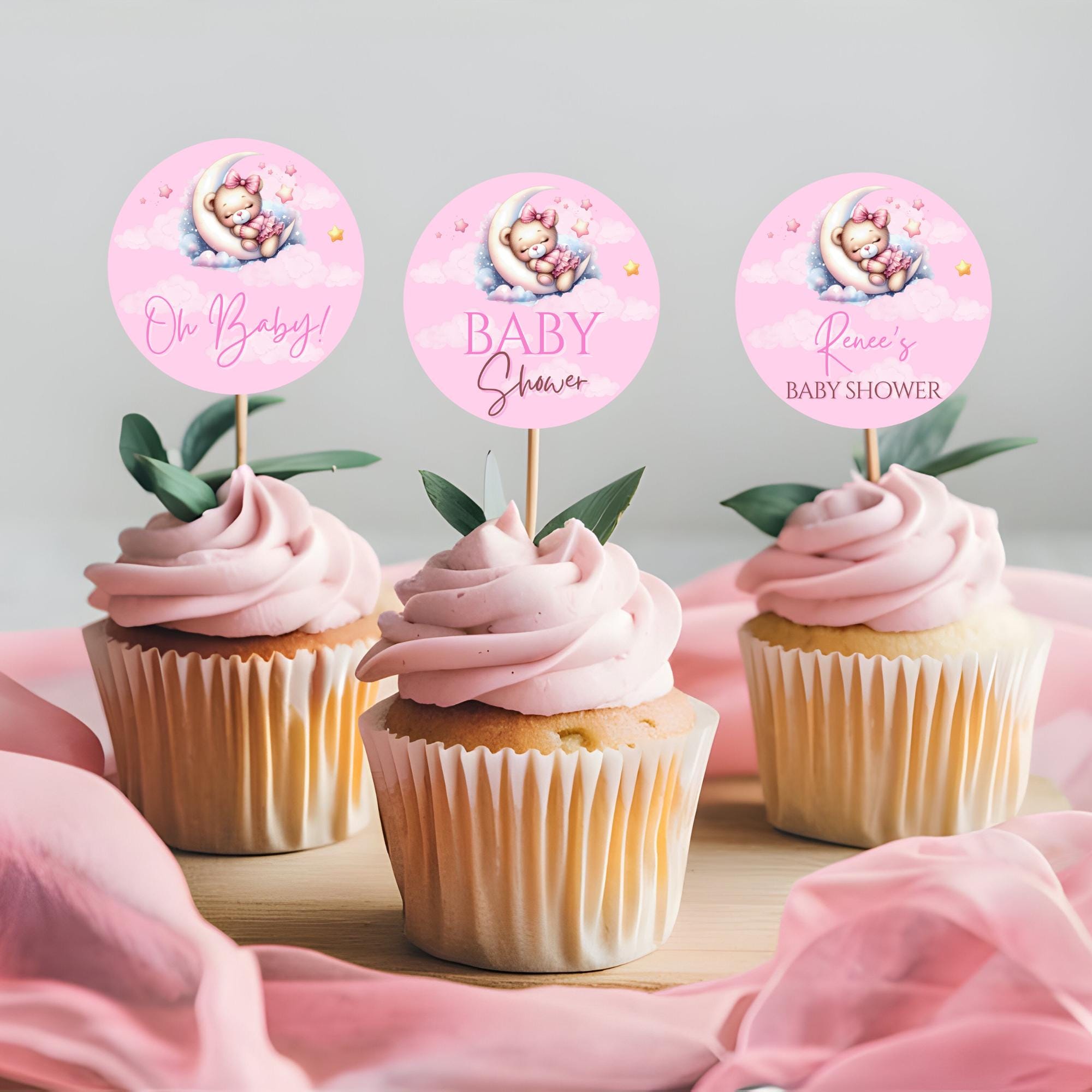 EDITABLE DIGITAL Pink Bear Baby Shower Party Bundle Template We Can ...