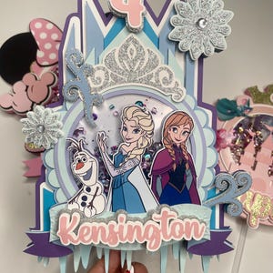Topo de bolo personalizado Winter Queen - Banner personalizado. Caixas de lembrancinhas personalizadas