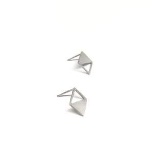Square Twin Earrings small mismatched 925 silver stud earrings