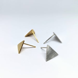Triangle Twin Earrings small mismatched asymmetric stud earrings