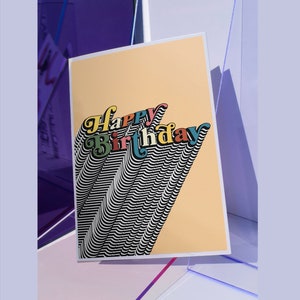 Cartão retrô de feliz aniversário