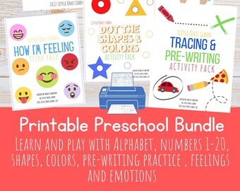 Printable Preschool Mega Bundle: Worksheets and Activities for Learning at Home, Preschool Busy Book