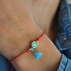 Red bracelet Martis, March  turquoise evil eye bracelet, Greek Evil eye  Martis bracelet  for woman, Μάρτης, Martisor,