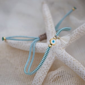 Traditionelles griechisches Böses Auge Armband, griechisches Amulett, Glücksauge Armband, Nazar Schmuck, Schutzarmband, Minze Auge Armband,