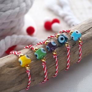 March bracelet, Evil eye  Martis bracelet  for woman,  Martisor spring bracelet,  Protection Greek Bracelet,