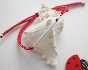 White  Martisor Bracelet, March bracelet, Greek martakia, Protection Greek Red Bracelet, Martenitsa romania