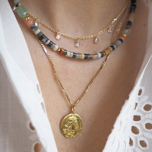 Handmade Multicolor beaded necklace, Fashionable beaded summer jewellery, Summer boho necklace, Dainty beaded necklace, image 6