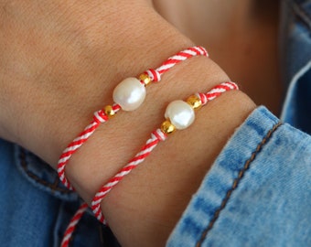 Bracelet Mars grec, bracelet Martis en perles d'eau douce, Mars pour femme, bracelet ressort Martisor, Martis grec