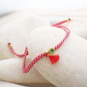 Red bracelet Martis, March  turquoise evil eye bracelet, Greek Evil eye  Martis bracelet  for woman, Μάρτης, Martisor,