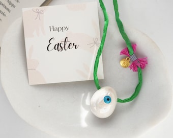 Necklace Easter Egg, Greek Easter Egg, Evil eye necklace, Greek Easter egg  pendant, Easter gift, Orthodox Easter in Greek