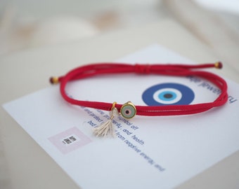 Red evil eye bracelet, Protection nazar evil eye bracelet,  Lucky eye braceleτ, Traditional Greek evil eye,  Greek amulet,