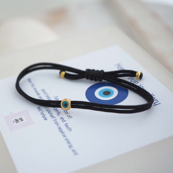 Unisex Greek evil eye bracelet, Black string evil eye bracelet, Traditional Greek evil eye, Greek amulet, Nazar jewellery,