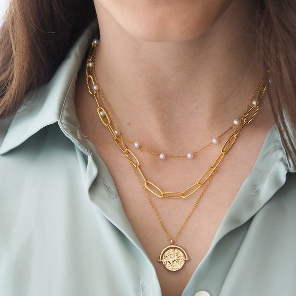 Three Layer Necklace Etsy