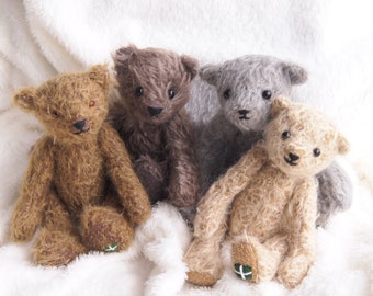 Mohair traditional Jointed Teddy Bear Sewing Pattern, gifts for mom, make an Eco Gift with DevonGrizzlies, Teddy Lovers Gift