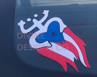 Puerto Rico Coqui Flag Decal 3x5 , Boricua Decal, Puerto Rican Decal, Puerto Rico Flag, Coqui Decal, Coqui