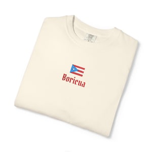 Boricua besticktes T-Shirt, Peru-Flaggen-T-Shirt, puertoricanischer Stolz, Isla del Encanto-Hemd, gesticktes puertoricanisches Hemd
