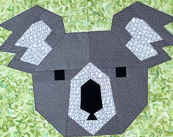 Koala quilt pattern / PDF pattern / Foundation Paper Piecing / FPP Pattern / Australian animal patterns / My zoo