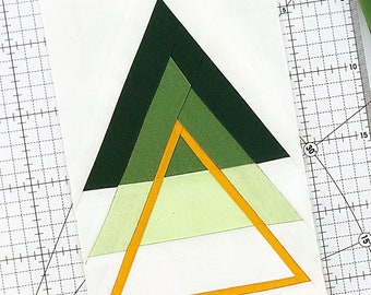 Motivo albero di Natale / Blocco trapunta Albero di Natale / Motivo PDF / Motivi trapuntati con ritagli di carta / Motivo patchwork / Motivo trapunta moderna