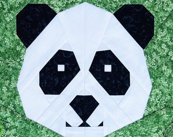 Panda quilt pattern / PDF pattern / Foundation Paper Piecing / FPP Pattern / Animal faces / My zoo