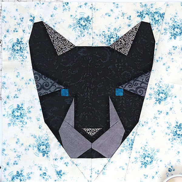 Panthera quilt pattern / PDF pattern / Animal face /  Foundation Paper Piecing / FPP Pattern / Jungle quilt pattern