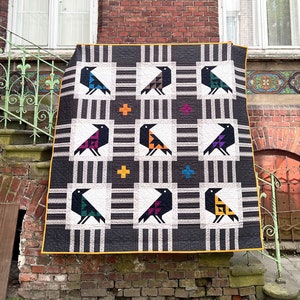 Lustige Krähen / Quilt Decke Nähanleitung / PDF Nähanleitung