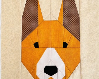 Dingo quilt pattern / PDF pattern / Foundation Paper Piecing / FPP Pattern / Animal faces / My zoo