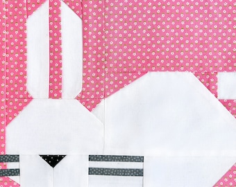 Easter bunny quilt / Quilt pattern / PDF pattern / Paper piecing quilt patterns / Happy Easter design